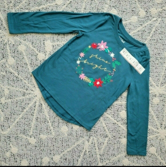 Cat & Jack flippy shine bright holiday longsleeve tee - Picture 1 of 10